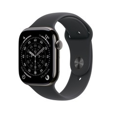 Apple 2025 애플워치 11, 슬레이트, 46mm, GPS+Cellular, 티타늄,슬레이트/블랙 스포츠 밴드, M/L