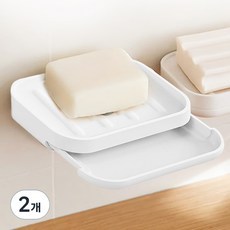 World Clean 免鑽孔肥皂架, 白色, 2個