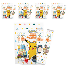 지도표성경 포켓몬 스틱 김자반 8g x 7p 랜덤발송 + 렌티큘러 스티커 랜덤발송 세트, 56g, 5개