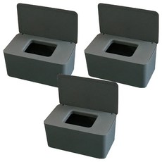 100張MEO雙蓋密封蓋濕紙巾盒, 灰色, 3個