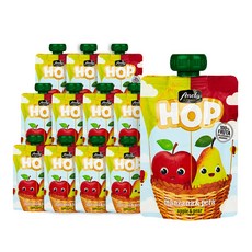 아넬라 생과일 짜먹는 외출용 아넬라HOP 유아간식, 100g, 12개, 사과배