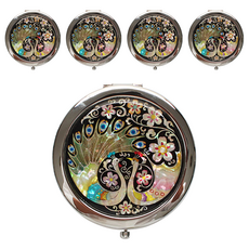 珍珠母漆一觸式手鏡, 孔雀, 5個