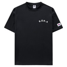 MCT 男女通用 涼感透氣 Cool Dry 機能性 韓國陸軍ROKA短袖T恤, 黑色