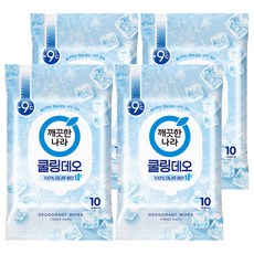깨끗한나라 페퍼민트 쿨링 휴대용 데오티슈 10p, 66g, 4개
