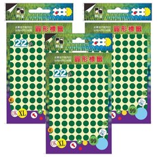 鶴屋 圓形 圓點標籤 081D 綠色, 3個, 1080個裝