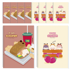 다다 피넛패밀리 영어 좁은칸 슬림 초등 스프링노트, 랜덤발송, 10개