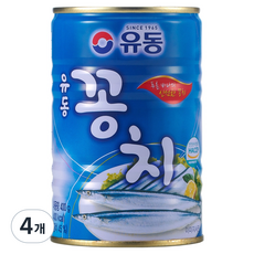 유동 꽁치 통조림, 400g, 4개