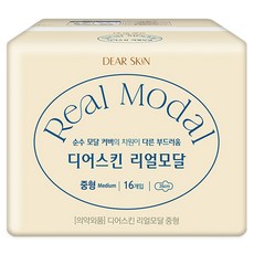 디어스킨 리얼모달 생리대 날개형, 중형, 16개입, 1개