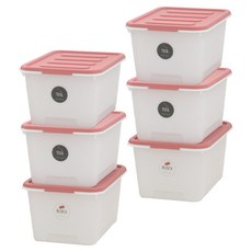가쯔 멀티블럭 리빙박스, 레드, 24L, 6개