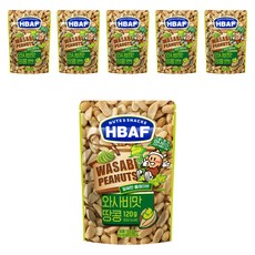 바프 넛츠 앤 스낵스 와사비맛 땅콩, 120g, 6개
