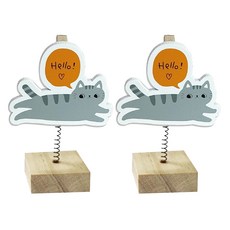 JOY STAR O Cat 桌上裝飾memo夾, 58 x 82 x 32 mm, 灰貓, 2個