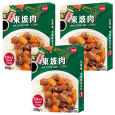 聯夏調理包東坡肉A309，嚴選台灣豬肉，200g x 3盒，無防腐劑，方便即食