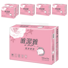 VIRJOY 唯潔雅 抽取式衛生紙 原生紙漿 100張, 12包, 6袋