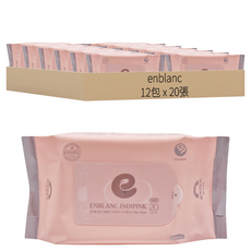 enblanc 輕柔木槿花 純水濕紙巾隨身包, 20張, 12包
