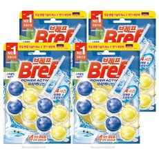 Bref 妙力 Power Active懸掛式馬桶清潔球 檸檬清香, 100g, 4組
