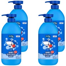 TOUCH ME 兒童寶寶3合1多效洗髮沐浴露, 1L, 4個