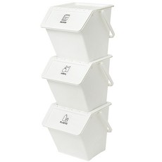 comet 加深多用途日常資源回收桶 3入, 白色