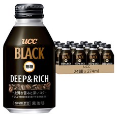 ucc BLACK 無糖黑咖啡飲料, 274ml, 24罐
