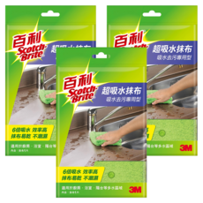 3M Scotch-Brite 百利 超吸水抹布 單片包, 3包