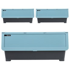 KEYWAY 聯府 Hello前開式整理箱 HA580-1 58L, 藍色, 3個