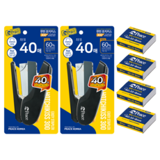 Peace Tools 舒適省力訂書機 300 + NO33 8mm 補充訂書針 2入, 黑色(訂書機), 2套