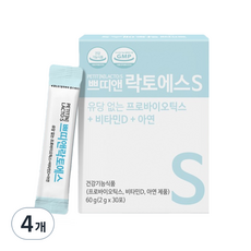 쁘띠앤 락토에스 100억 프로바이오틱스 신바이오틱스 아기 유당없는 유산균 30p, 60g, 4개