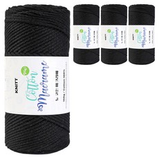 니뜨 뉴 코튼 마크라메실 150g, 4개, 27블랙