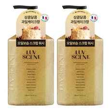 럽센트 바디 스크럽 워시 벌스데이케이크 라즈베리 바닐라향, 2개, 500ml