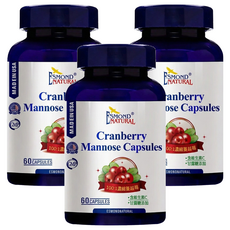 ESMOND NATURAL 愛司盟 蔓越莓甘露糖膠囊 純素, 60顆, 3罐