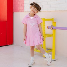 OWLEYBARN 女童夏季網球Polo領PK連身裙