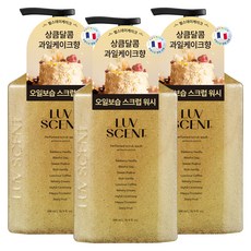 럽센트 바디 스크럽 워시 벌스데이케이크 라즈베리 바닐라향, 3개, 500ml