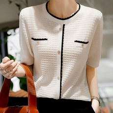 POPLAR NC 女款拼色短袖針織衫