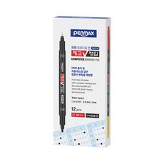 Penmax 雙頭電腦標記筆 紅色 + 黑色, 12支