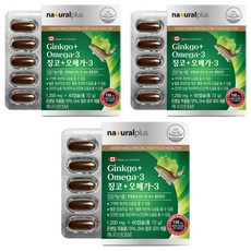 내츄럴플러스 징코 오메가3, 60정, 3개