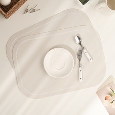 Haru Gonggan 矽膠餐墊, 43 x 30 cm, 象牙白, 2個