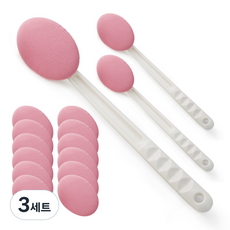 쓱싹 핸들 목욕 바디브러쉬 3p + 볼타월 10p 세트, 핑크, 3세트