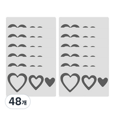 데이소이 다양한 모양 미끄럼 방지 스티커, 05 하트 그레이, 48개