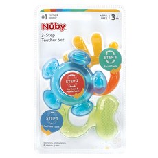nuby 固齒器三階段組-藍綠, Teether only, 藍, 綠, 1入