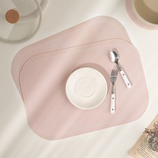 Haru Gonggan 矽膠餐墊, 43 x 30 cm, 淡粉色, 2個