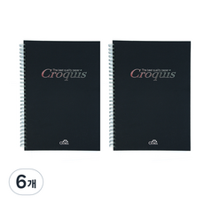 全松商社 硬殼封面速寫本 105g 雙線圈 黑色, A4, 6個