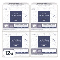 Natural Cotton 經典褲型衛生棉, 12包, 4片, M(95號以下)