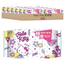 Hello Kitty 凱蒂貓 純水柔濕巾, 1入, 36包