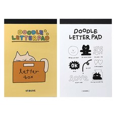 ICONIC 塗鴉信紙本 2入組, 1組, 01 白色,02 奶油黃色