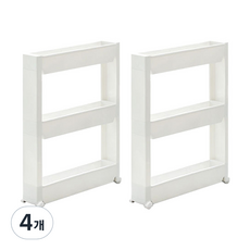 위즈홈 틈새선반 3단, 화이트, 4개