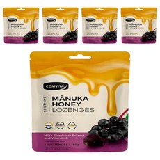 COMVITA 康維他 麥蘆卡蜂蜜潤喉糖 接骨木莓口味, 180g, 5包