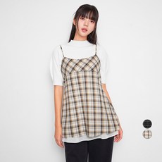 미쏘 여성용 체크 뷔스티에 원피스 OWE908C RE