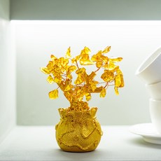 살림만렙 재물운 부르는 돈나무 금전수 금전운 미니어처 풍수 인테리어 소품, 골드