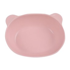 SiliPot 鉑金矽膠熊讚造型碗 學習餐碗 100%鉑金矽膠 韓國製造 不含BPA, 豆沙粉, 1個