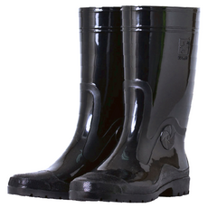 TAHSIN 達新牌 MIT勁帥 中筒雨鞋 - 鞋面亮面設計 強韌 耐油 耐寒 耐磨 不易龜裂 鞋底加強止滑, 115mm, 酷黑色, 1雙