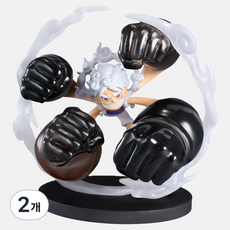 반프레스토 원피스 월드 콜렉터블 피규어 스페셜 몽키 D 루피 기어5 고무고무 던 개틀링 피규어, 2개